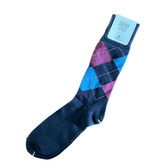 Stacy Adams Tonal Plaid Grape Dress Socks main image 0